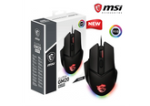 MSI Clutch GM20 Elite Gaming Mouse, 6400 DPI, 20M+ Clicks OMRON Switch, Optical Sensor, Adjustable Weights, Ergonomic Right Hand Design, RGB Mystic Light